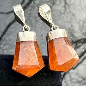 Natural Garnet Pendant With 925 Sterling Silver